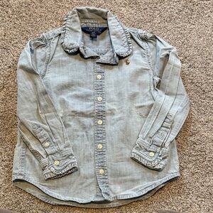 Polo Ralph Lauren girls' denim chambray button-up shirt